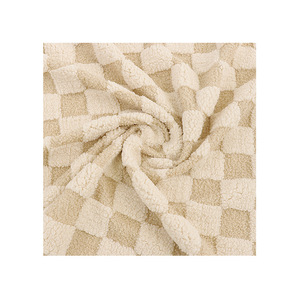 Mùa thu mùa đông jacquard kẻ sọc flannel vải 100% <span class=keywords><strong>polyester</strong></span> Warp Breathable Shu bông len Terry vải nhà máy Chứng Khoán vật nuôi - Product Image 5