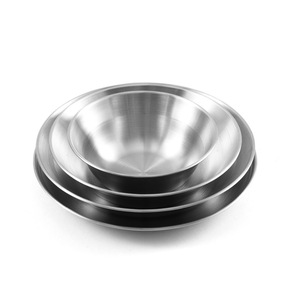 Juego de vajilla de acero inoxidable 304 para exteriores, platos y tazones apilables portátiles para acampar, diseño redondo y sencillo para picnic y barbacoa - Product Image 1