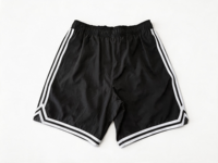 Short de bain pour homme à séchage rapide, imprimé floral, taille élastique, noir uni avec bordures blanches, style boardshort