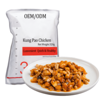 Poulet Kung Pao précuit de qualité supérieure, prêt à cuisiner, surgelé rapidement, repas chinois préparé, vente en gros, OEM, ODM, fournisseur d'usine