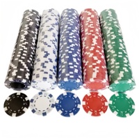 Jetons de poker en plastique ABS sans valeur nominale, dés et jetons floraux multicolores – Ensemble de jeu pour la maison, le casino, les fêtes et les cadeaux