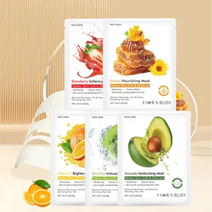 Wholesale OEM Fruit Face Sheet Mask Organic Vitamin C Sheet Mask Form And Face Use Moisturizing Facial Mask