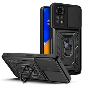 Pour Tecno Pova 2 Case, 2 en 1 double couche étui de protection antichoc hybride PC dur et couverture en TPU souple avec béquille à anneau métallique - Product Image 4