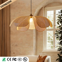 Wabi Sabi Lustre Rotin Fleur Artistique Pendentif Lumière Salon Salle À Manger Chez L'habitant Décor À La Maison Japon Style Pendentif Lumières