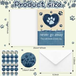 Zarf köpek condocards kartları ile Pet sempati kartları kaybı 4 sayfalık çıkartmalar hayvan sevgilisi hediye için bereacard kart ve zarf - Product Image 6