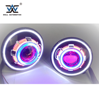 Phares de projecteur de 7 pouces LED phares Demon Eye pour phares Je-ep Wrangler Jk Starry Sky