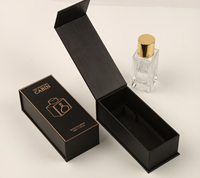 Emballage de parfum, boîte rigide, fermeture magnétique, laminage noir mat, logo estampé à chaud avec insert en EVA, ODM OEM