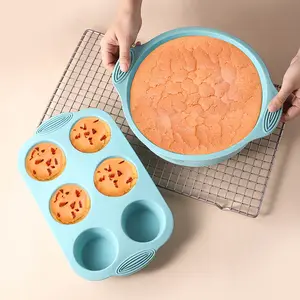 อุปกรณ์ทำขนมอบแม่พิมพ์เค้กซิลิโคนถาดอบเค้กแม่พิมพ์เค้กคัพเค้กสำหรับห้องครัว