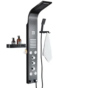 Painel termostático de 16 polegadas para banheiro, chuveiro com válvula de controle de diversor de 3 vias