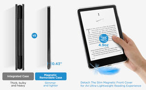 Housse de protection magnétique détachable en cuir PU sur le thème de Noël <span class=keywords><strong>pour</strong></span> <span class=keywords><strong>Kindle</strong></span> 6/6,8/7 pouces, étui transparent en acrylique rotatif à 360 degrés - Product Image 5