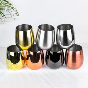 Copa de Vino Tinto sin Tallo de Acero Inoxidable de 550 ml (18 oz) de Color Personalizado, Apta para Alimentos, con Forma de Huevo, para Bar, Martini, Cócteles y Bebidas - Product Image 2