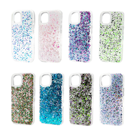 Coque de téléphone portable à paillettes Hybrid Epoxy Bling Antichoc pour iPhone 15promax