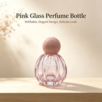 Flacons de parfum en verre colorés en forme de citrouille de 50 ml, flacons vaporisateurs de parfum vides rechargeables avec bouchon rond