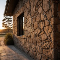 Panneau mural Ynori PU Fieldstone, texture de galets, brun, 40-60 mm, 1200x600 mm, pour façade extérieure de maison, revêtement en pierre artificielle, haute densité