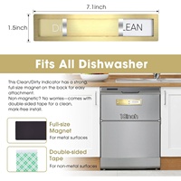 Indicateur Nettoyé/Saleté pour Lave-Vaisselle avec Aimant, Indicateur Premium en Acier Inoxydable avec Aimant pour Décoration de Cuisine Domestique