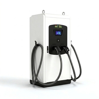 Station de recharge rapide DC 120 kW, double unité de charge CCS2 pour véhicules électriques, écran tactile 7 pouces, chargeur extérieur IP54 pour parking commercial