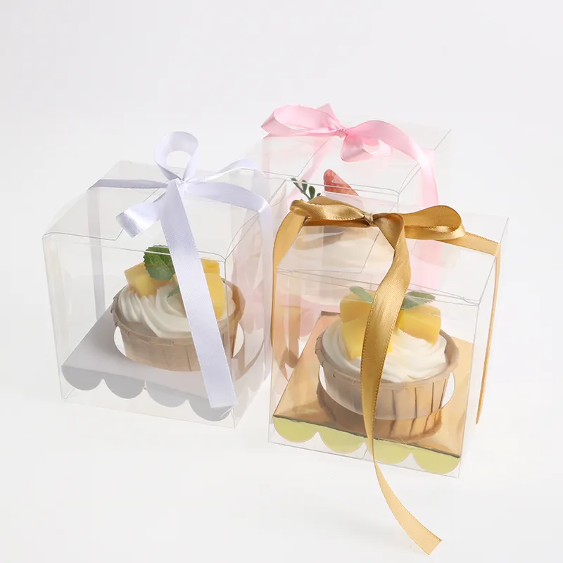 Factory Price Wedding Cupcake Boxes PET Eco Friendly High Quality Cupcake Container For Packaging