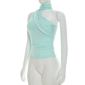 Viviblook C26TP243 Chaleco de Verano para Mujer, Nuevo y Sexy Chaleco sin Mangas con Hombro Descubierto, Top de Tirantes para Damas - Product Image 2