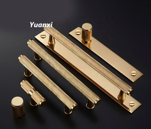 Low Price High Quality American Style Nordic <strong>Black</strong> Gold Cabinet <strong>Door</strong> Knurled Handle Brass - Product Image 2