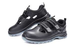 JIANKUN-Sandalias impermeables de cuero de vaca en relieve para hombres y mujeres, zapatos de trabajo de verano, zapatos de seguridad antideslizantes de alta calidad para hombres y mujeres - Product Image 6