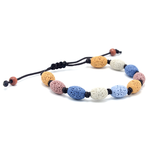 Perles En <span class=keywords><strong>Pierre</strong></span> naturelle Bijoux Huile Essentielle Diffuseur Réglable Couleur Mixte Tambour <span class=keywords><strong>Lave</strong></span> <span class=keywords><strong>Volcanique</strong></span> Perle Bracelet - Product Image 3