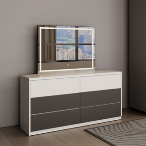 Set di Mobili Moderni di Lusso per <span class=keywords><strong>Camera</strong></span> da <span class=keywords><strong>Letto</strong></span>, <span class=keywords><strong>Letto</strong></span> King Size in Legno Classico con Ampio Spazio di Stoccaggio, Suite Principale Completa e Minimalista - Product Image 4