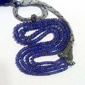 Tanzanite forme rondelle plaine pierre précieuse polie à la main perles faisant des bijoux en gros collier prix par brin naturel - Product Image 3