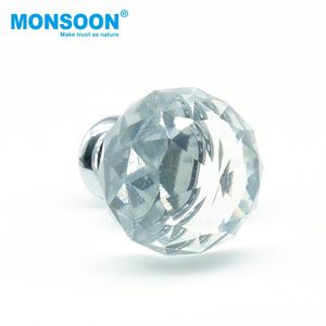 Herrajes para muebles: tiradores de cajones para sala de estar, pomos de cristal para puertas de dormitorio, pomos redondos de aluminio con base de diamante para cocina y armario. - Product Image 5