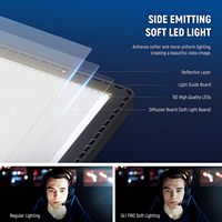 NEEWER GL1 PRO 15,5 pouces, éclairage principal pour streaming vidéo, avec contrôle d'application 2,4G, panneau lumineux LED 2800mm, avec pince de bureau