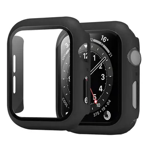 Coolyep Anti-Scratch İzle 9 8 7 6 vaka ekran koruyucu ile 40mm 41mm 42MM 44MM 45mm sert PC kapak kılıf Apple iWatch için kılıf