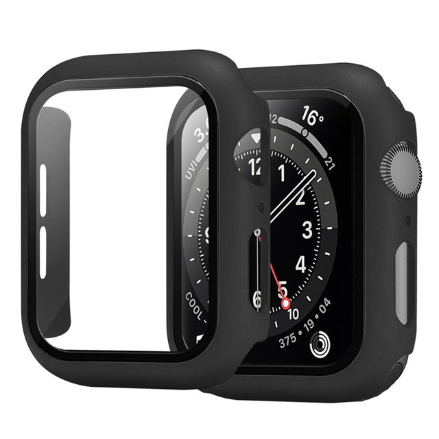Coolyep Anti-Scratch Watch 9 8 7 6 Case With Screen Protector 40mm 41mm 42MM 44MM 45mm Hard PC Cover Case for Apple IWatch Case