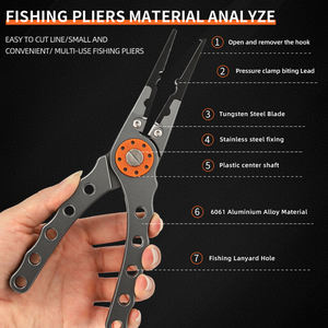 คีมตกปลา KLIFISHING พร้อมห่วงพลาสติกอเนกประสงค์ สำหรับถอดเบ็ด ตัดสายเบ็ดแบบถัก และมีปลอกหุ้ม - Product Image 6