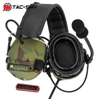 Headset Taktis TS TAC-SKY CIII dengan Headband Lepas Pasang & U94 PTT untuk Berburu, Olahraga Menembak, dan Perlindungan Telinga