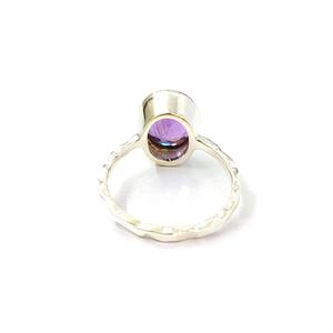 Bague en améthyste, argent sterling 925, bague en pierre précieuse, améthyste, collection artisanale, bagues fines, bijoux en argent, prix de gros - Product Image 4