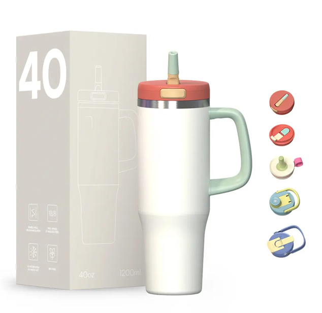 ถ้วยในรถยนต์มือจับฝาเด้งสีขาว