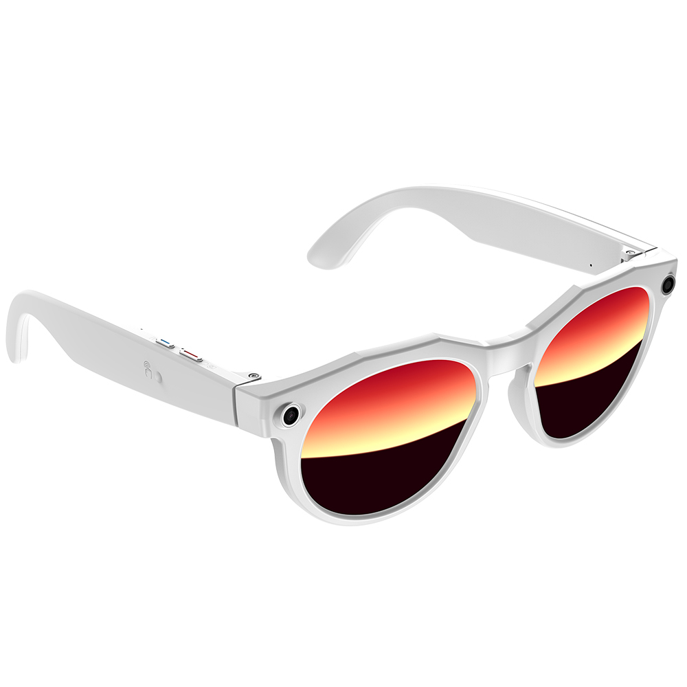 White frame +red-coated lenses
