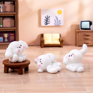 Mignon petit blanc résine chiens ornement Micro paysage amusant bricolage décoration accessoires pour <span class=keywords><strong>jardin</strong></span> bureau voiture Mini pendentif Animal - Product Image 3