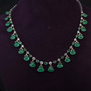 Luxury Synthetic Lab-Grown Round Brilliant Cut <b>Diamond</b> <b>Necklace</b> IGI Certification Rose Gold/<b>Silver</b>/Gold Options - Product Image 1