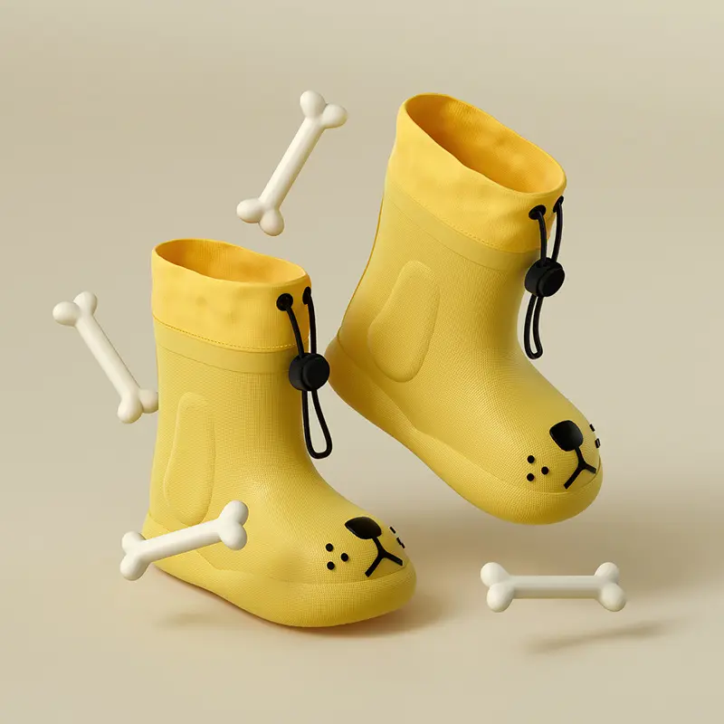 Children Rubber Boots Kids Water Shoes EVA Baby Cartoon Waterproof Non-slip Warm Winter Rain Boot Kids