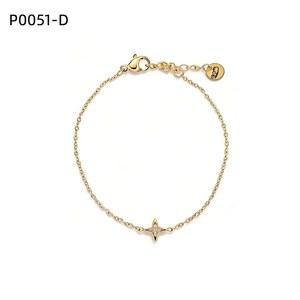 Pulsera de moda Amy Amy con cadena de eslabones y circonita en forma de estrella, chapada en rodio, regalo de joyería para mujer, estilo clásico P0051 - Product Image 2