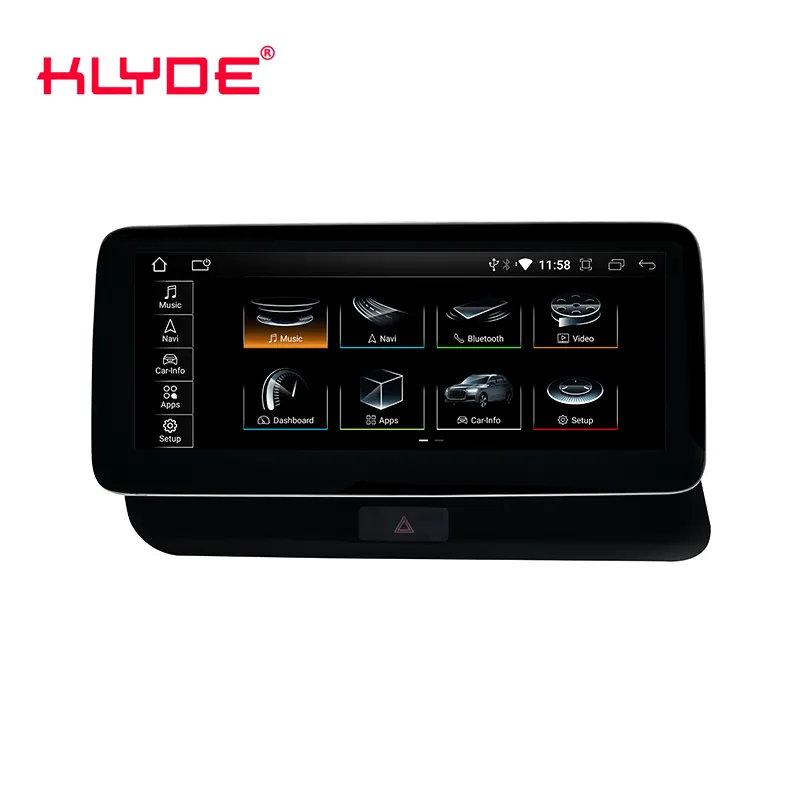 Klyde 10.25 ''Auto Scherm Android Auto Video Auto Dvd Radio Audiospeler Voor Audi Q5 Gps Navigatie