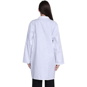 Blouse <span class=keywords><strong>de</strong></span> laboratoire unisexe à manches longues en mélange <span class=keywords><strong>de</strong></span> coton pour étudiants en médecine, chimie, biologie, scientifiques, médecins et infirmières, blanche - Product Image 3