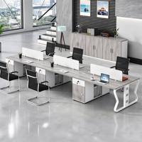 Nouvelle table de bureau moderne et durable pour le personnel, design en forme de L, cloison de bureau réglable, clusters en stratifié, poste de travail modulaire pour bureau