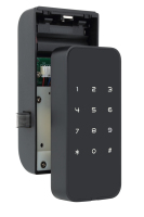 Cerradura de Puerta de Estilo Moderno y Minimalista, con Panel Táctil Negro Personalizado, Contraseña, Grado C, Cerradura Electrónica para Gabinete de Alta Resistencia