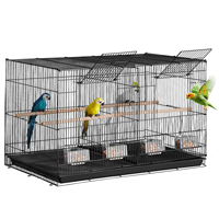 Cage à oiseaux moderne en fer massif et respirant avec plateau en plastique pour perroquets, perruches, calopsittes, budgies, conures et quakers