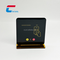Tarjeta NFC para Reseñas de Google, Base de Madera con Soporte Acrílico RFID, Impresión Personalizada, Exhibición de Comentarios de Clientes en Mesa