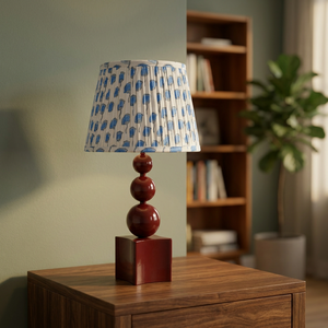 Lámpara de Mesa Artesanal de Alta Calidad Estilo Mid-Century con Pantalla de Tela Multicolor, Luz Blanca Cálida E27, Decoración para Dormitorio, Venta al Por Mayor - Product Image 1