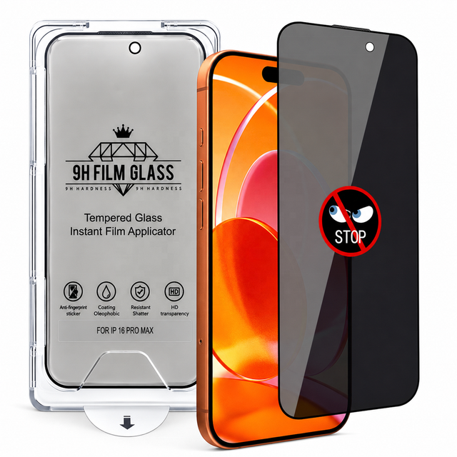 Dust Free Easy Installation Anti-spy Auto Alignment Privacy Phone Tempered Glass Screen Protector for iPhone 15 16 17 18 Pro Max
