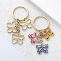 Pendentif papillon tricolore dégoulinant d'huile, porte-clés de style doux, sac à bandoulière polyvalent, petit accessoire pendentif