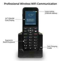 Teléfono IP Inalámbrico WiFi H680W, Doble Banda 2.4G 5G, Pantalla LCD a Color, Teléfono SIP con Batería de 2700mAh para Hospital, Almacén, Oficina